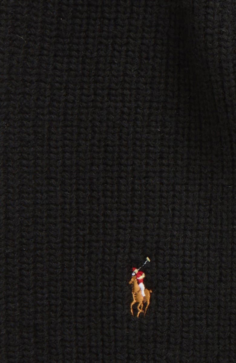 Polo Ralph Lauren Signature Polo Pony Wool Blend Scarf, Alternate, color, Polo Black