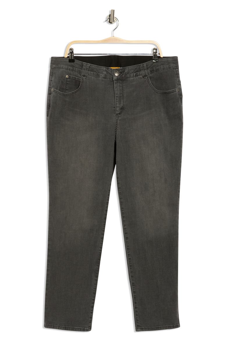 Tummy Control Straight Leg Jeans, Main, color, SMOKE