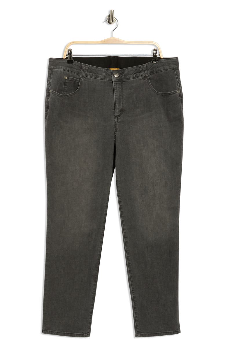 RUBY RD Tummy Control Straight Leg Jeans, Main, color, Smoke