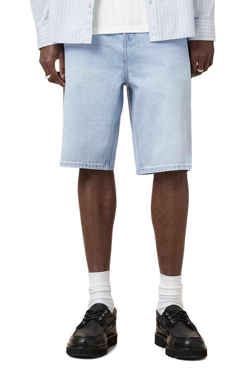 AllSaints Alva Relaxed Fit Denim Shorts, Main, color, Pale Indigo Blue