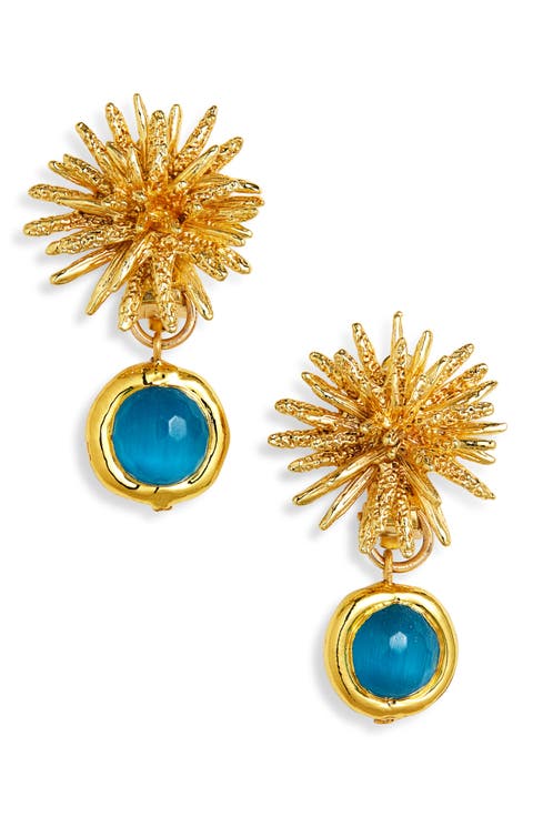 Starburst Clip-On Drop Earrings