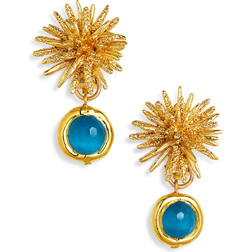 Karine Sultan Starburst Clip-on Drop Earrings In Gold