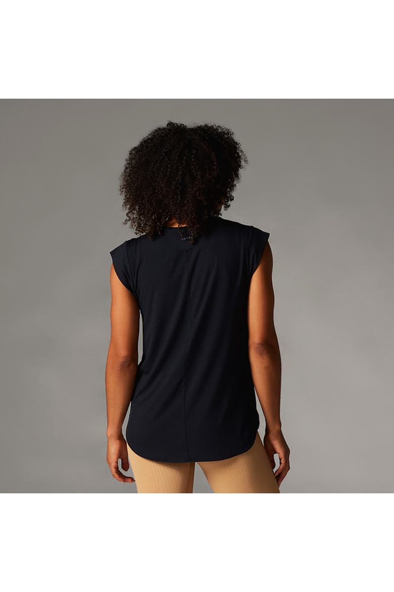 Cap Sleeve Muscle Tee, Alternate, color, EBONY