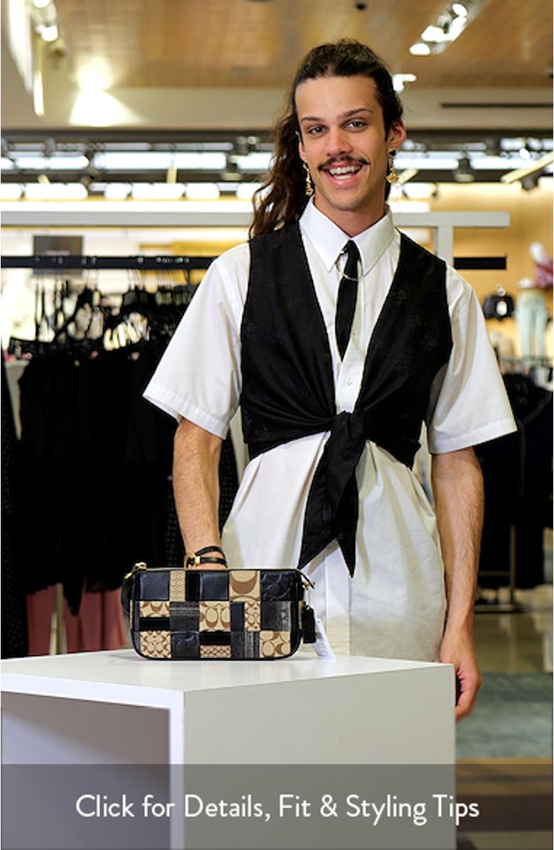 Plaza Patchwork Leather & Canvas Shoulder Bag, sales video thumbnail