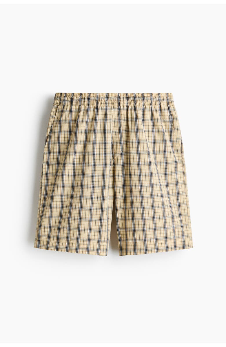 H&M 2-piece Cotton Loungewear Set, Alternate, color, Light Yellow/Checked