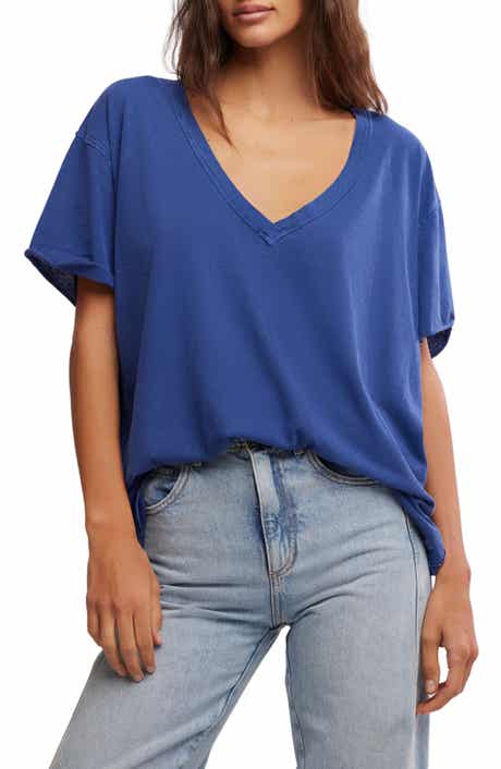 Free People Nina V-Neck Cotton T-Shirt