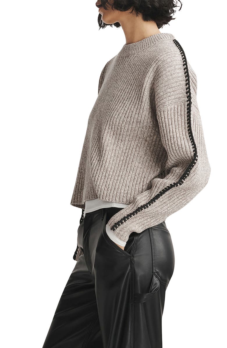rag & bone Ingrid Crewneck Wool Sweater, Alternate, color, 