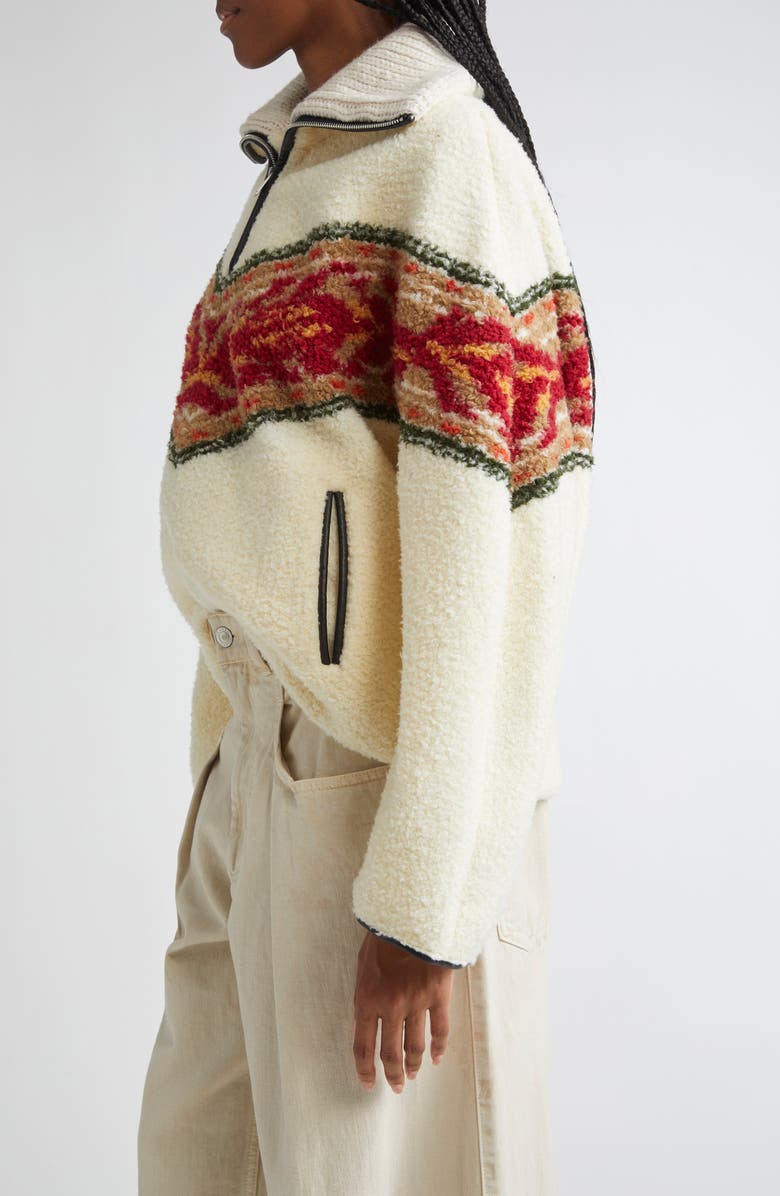 Isabel Marant Étoile Marner Oversize Half Zip Sweater, Alternate, color, Ecru