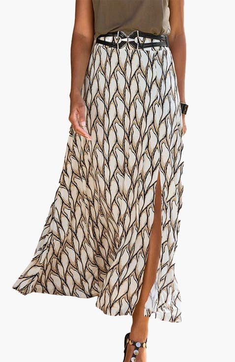 Women's Side Slit Maxi Skirt