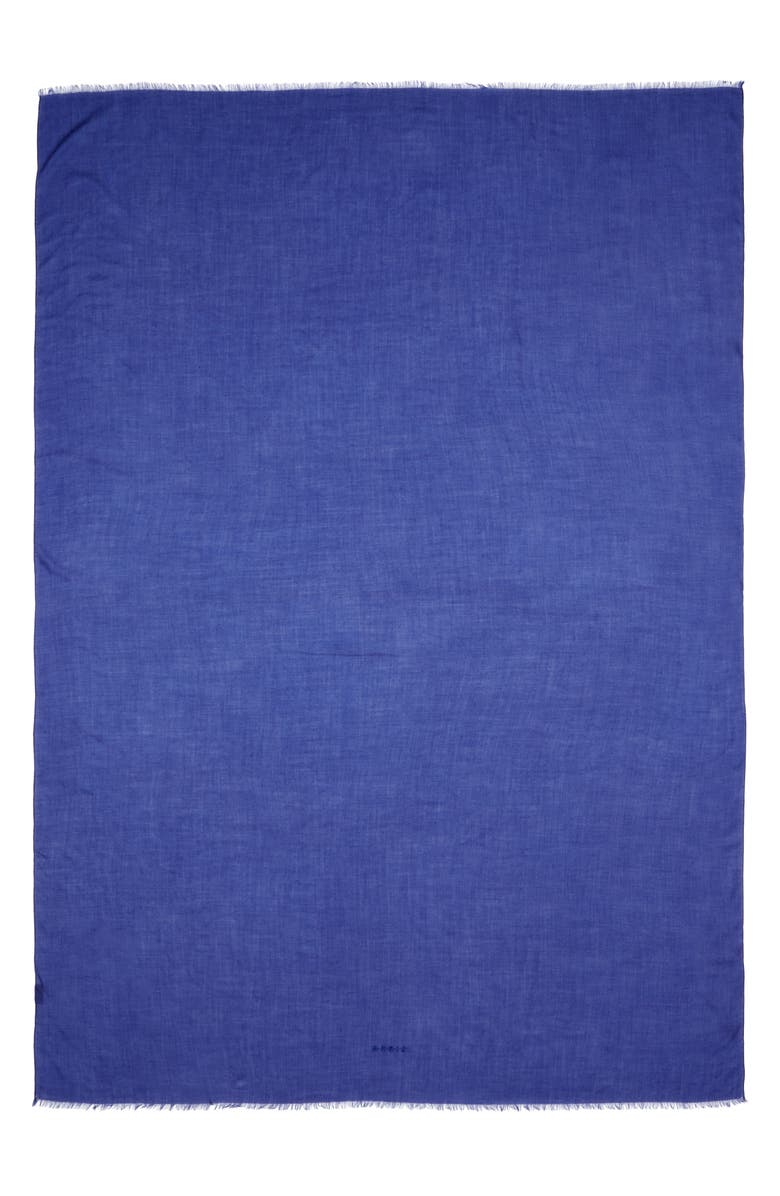 Akris Cashmere & Silk Fringe Scarf, Alternate, color, Royal Blue