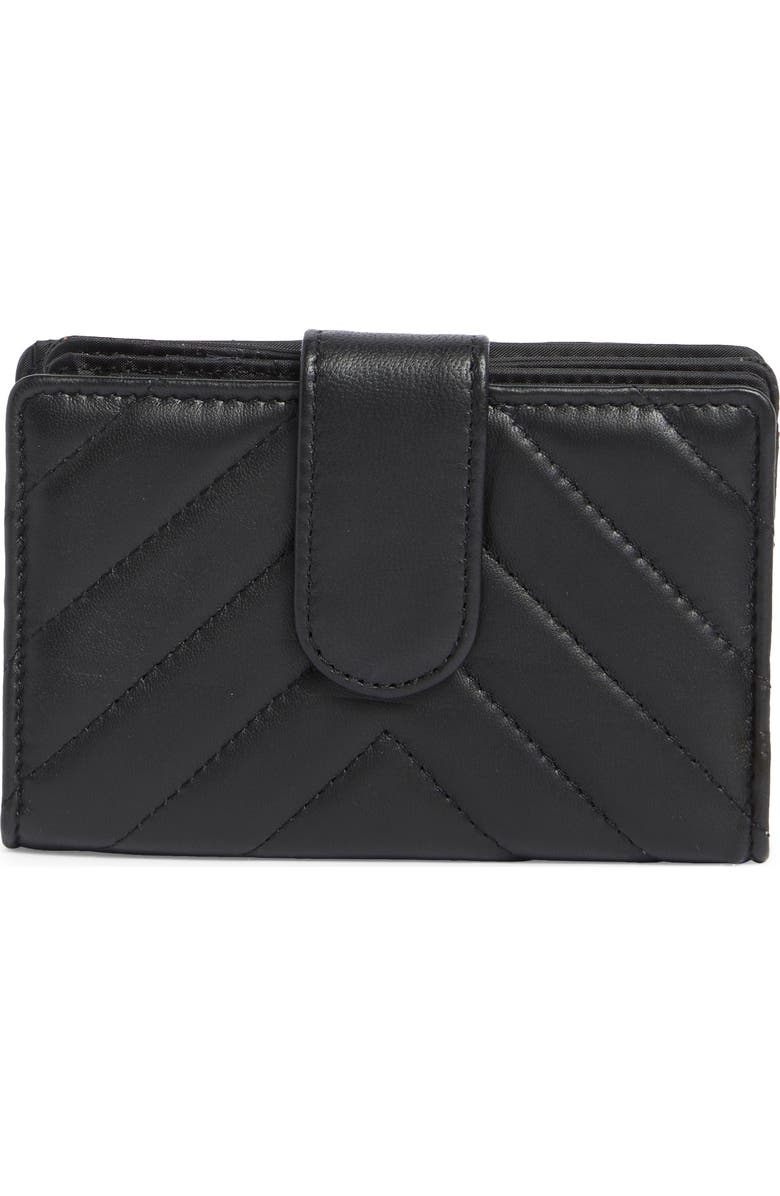 MUNDI SMALL LEATHER GOODS Quilted Card Holder, Main, color, Black
