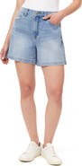 Kensie High Rise Side Slit Denim Shorts