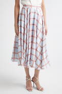 Emilia Wickstead Karima Plaid Silk Twill Skirt