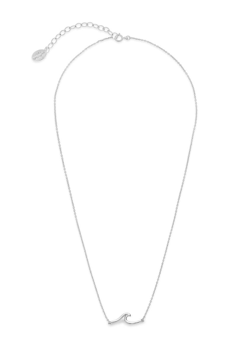 Sterling Silver Dainty Wave Necklace, Alternate, color, SILVER