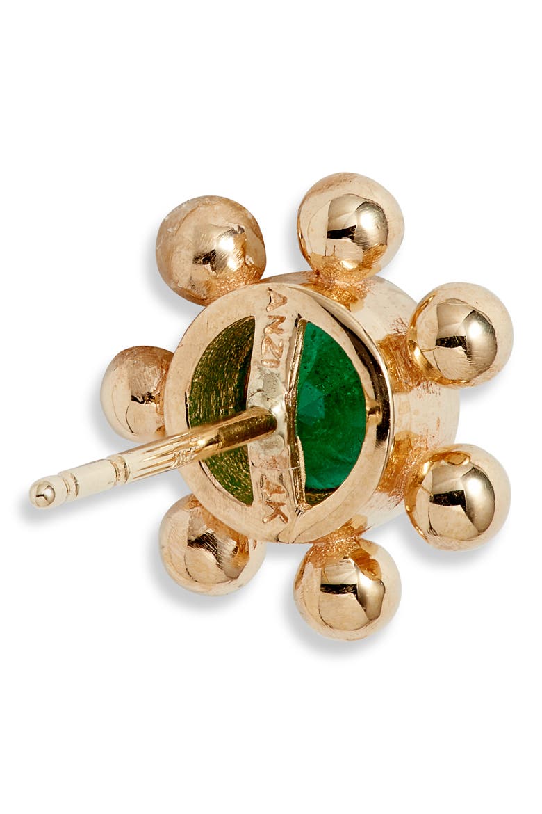 Dew Drop Marine Emerald & 14K Gold Stud Earrings, Alternate, color, YELLOW GOLD/ EMERALD