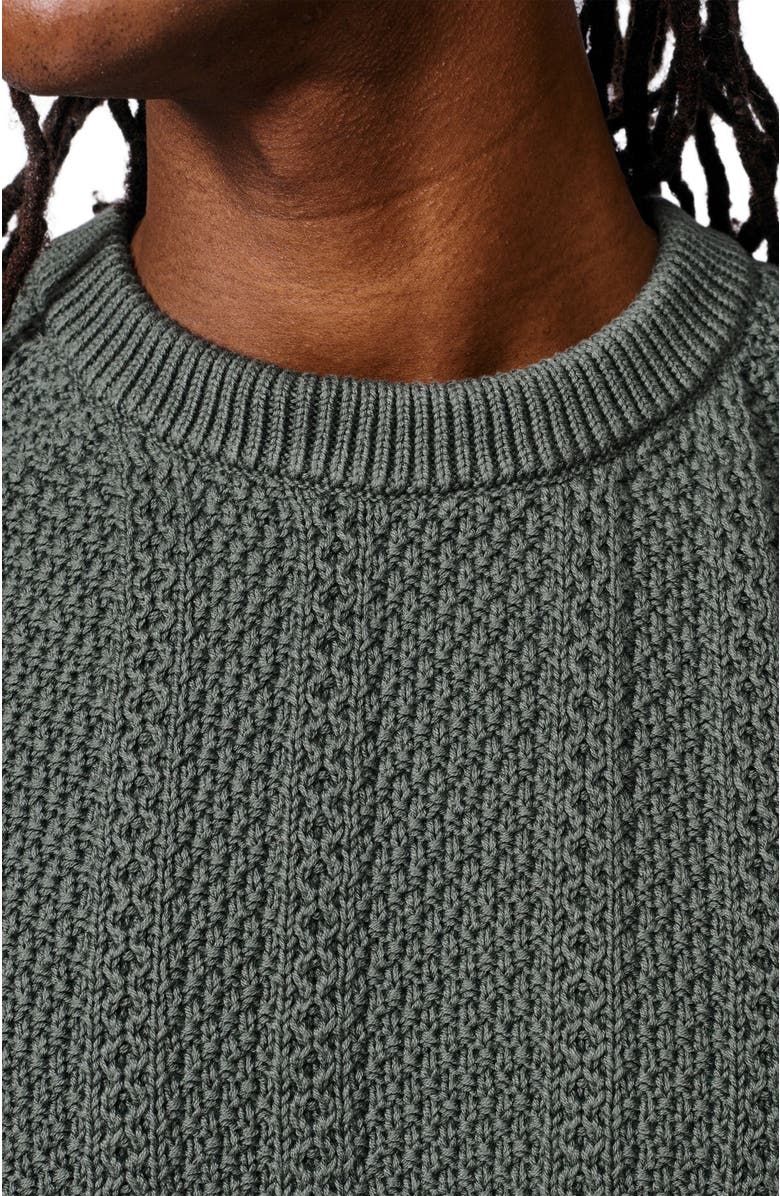Aubin Montrose Textured Crew Neck Jumper, Alternate, color, Dark Khaki