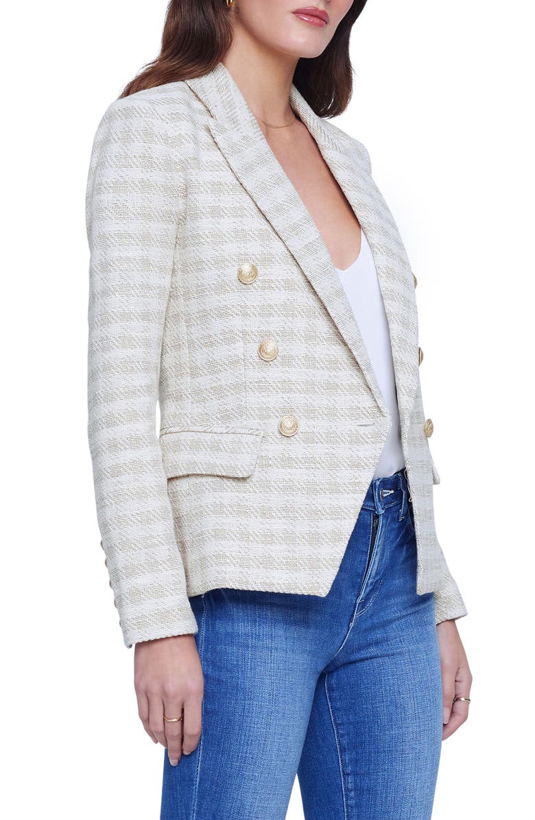 L'AGENCE Kenzie Double Breasted Blazer, Alternate, color, 