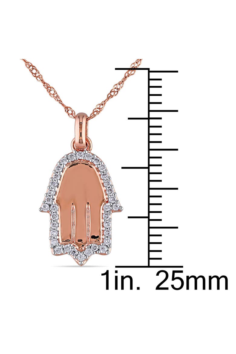 Diamond Hamsa Pendant Necklace 14k, Alternate, color, 14K Rose Gold