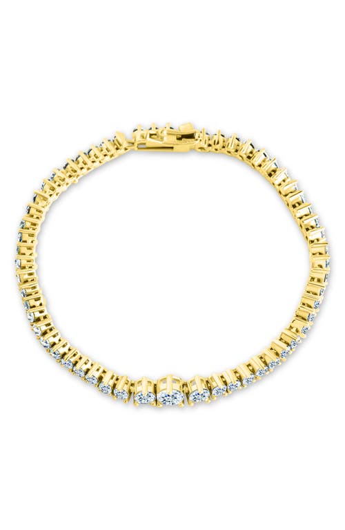 Sterling Forever Tatum Graduated Cubic Zirconia Tennis Bracelet In Gold