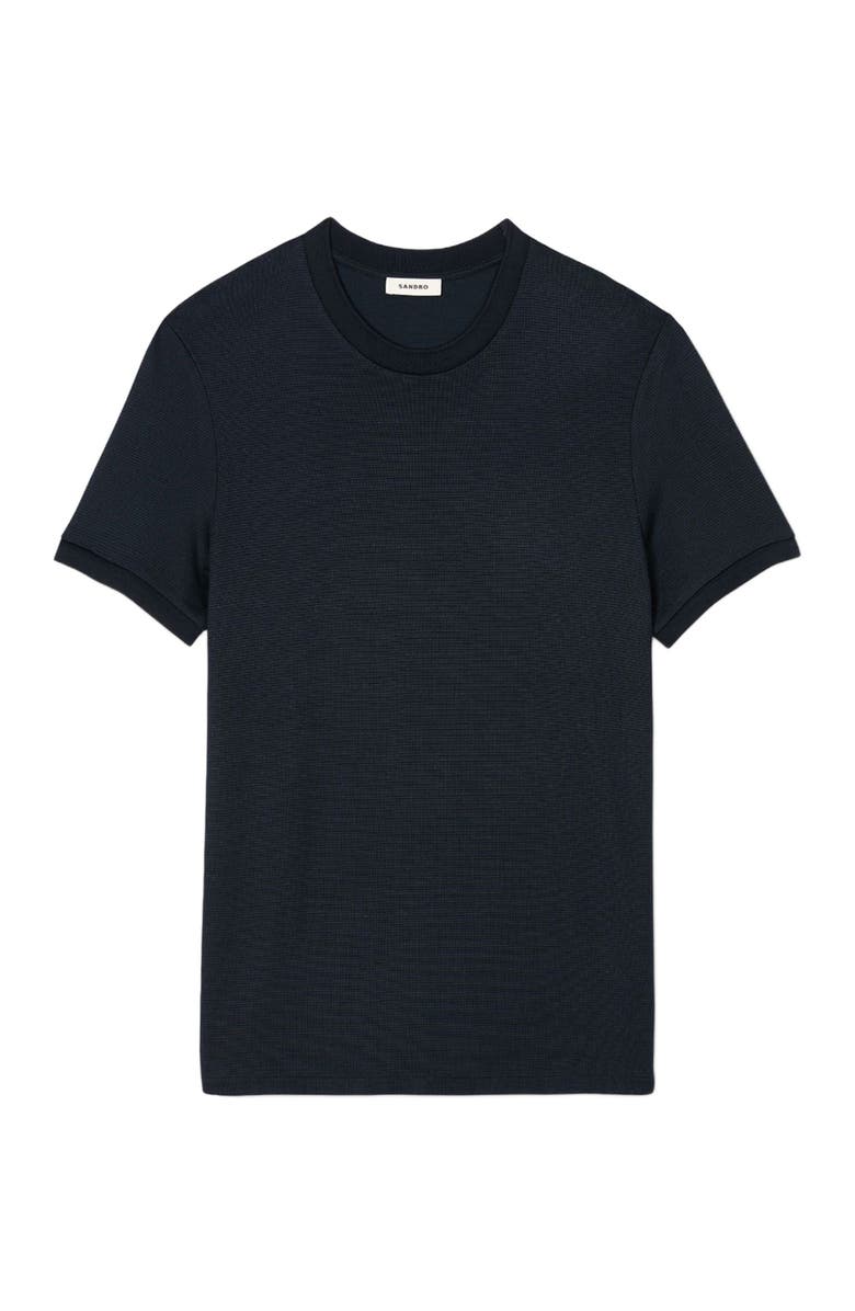 SANDRO Mock neck T-shirt, Alternate, color, Midnight Blue