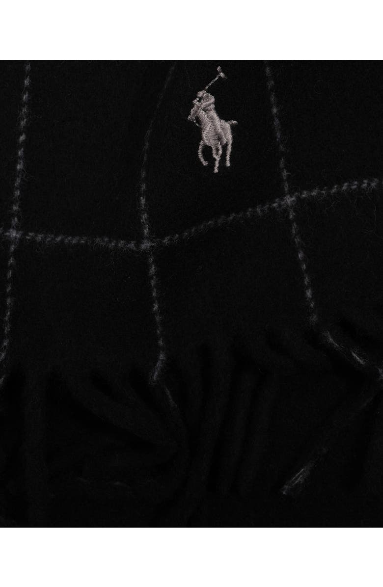 Polo Ralph Lauren Reversible Windowpane Scarf, Alternate, color, Black/Grey