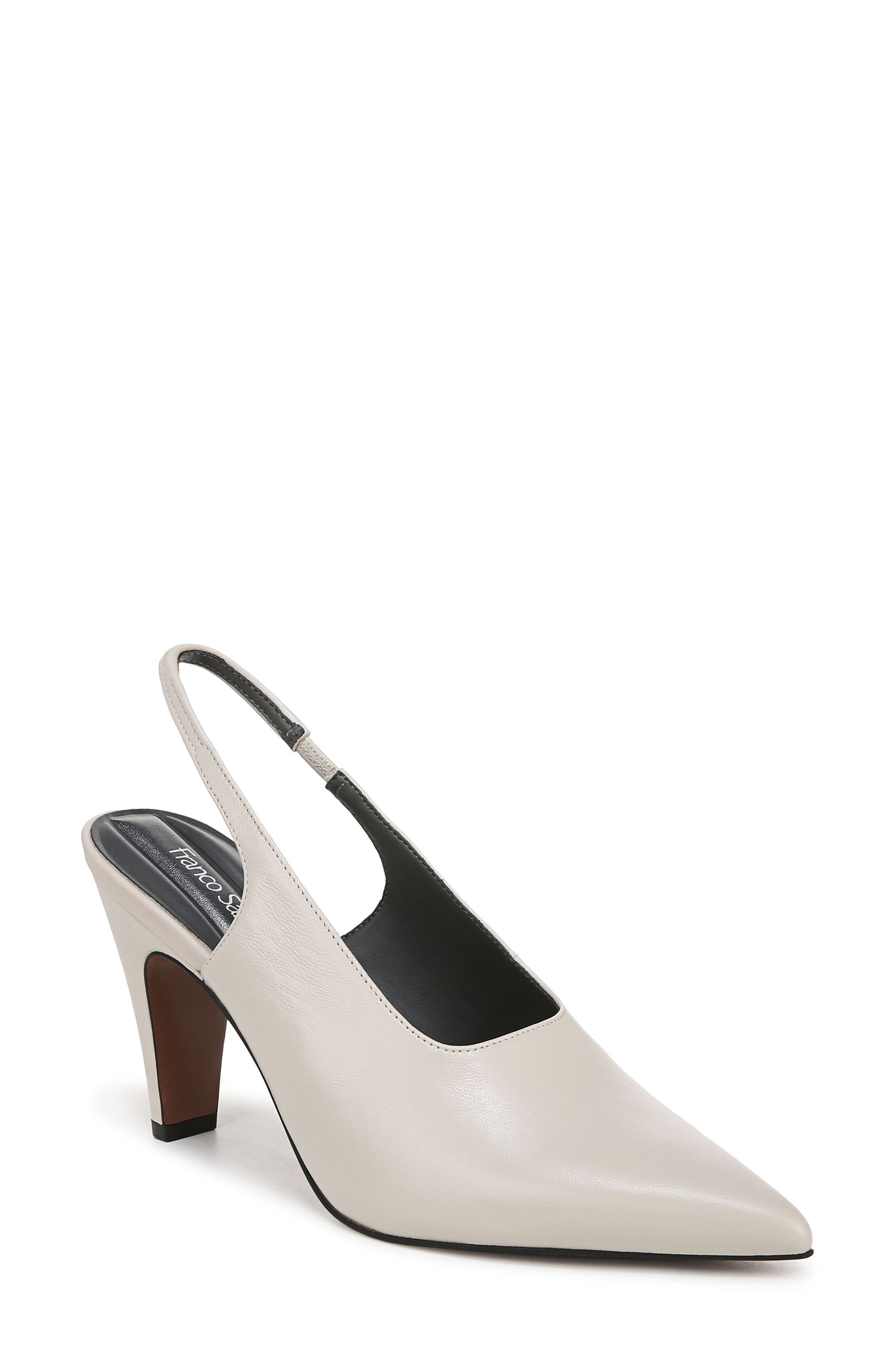 Sorrento Slingback Pointed Toe Pump, Main, color, WHITE