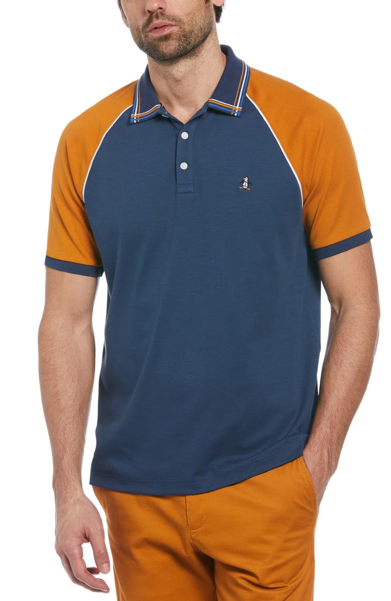 Original Penguin Raglan Sleeve Organic Cotton Polo, Main, color, 
