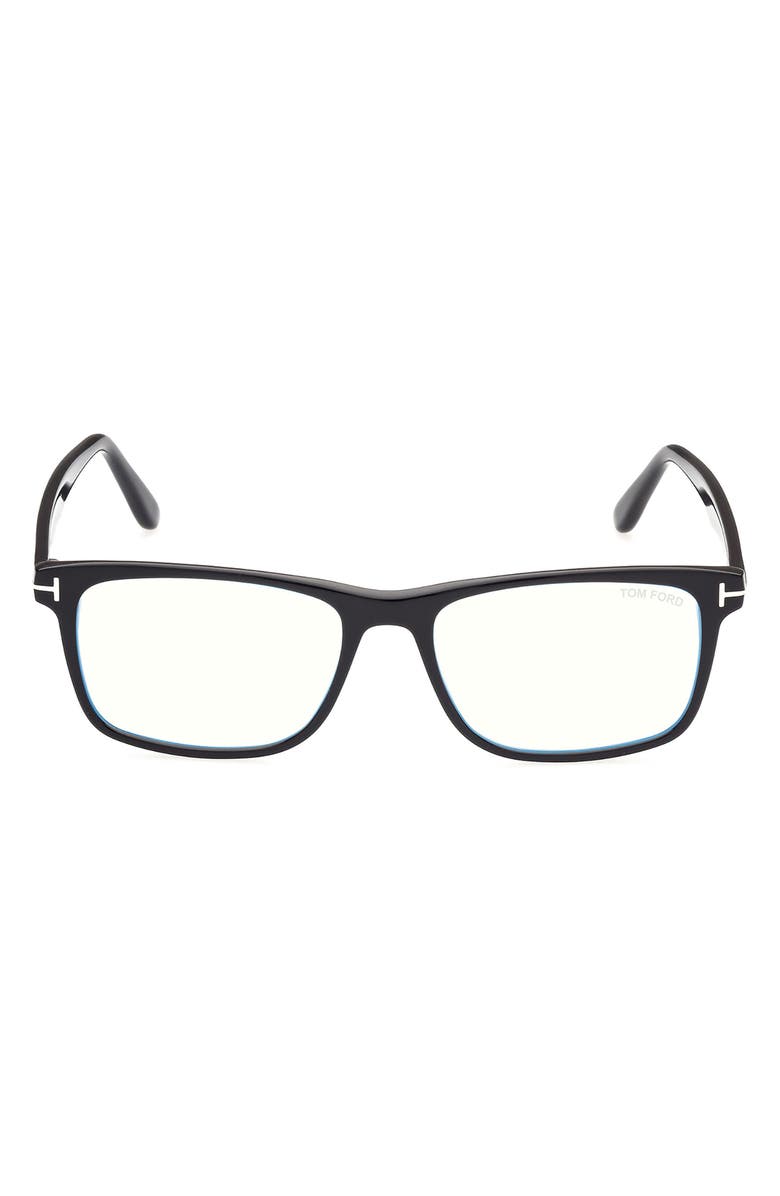 TOM FORD 53mm Square Blue Light Blocking Optical Glasses, Main, color, 