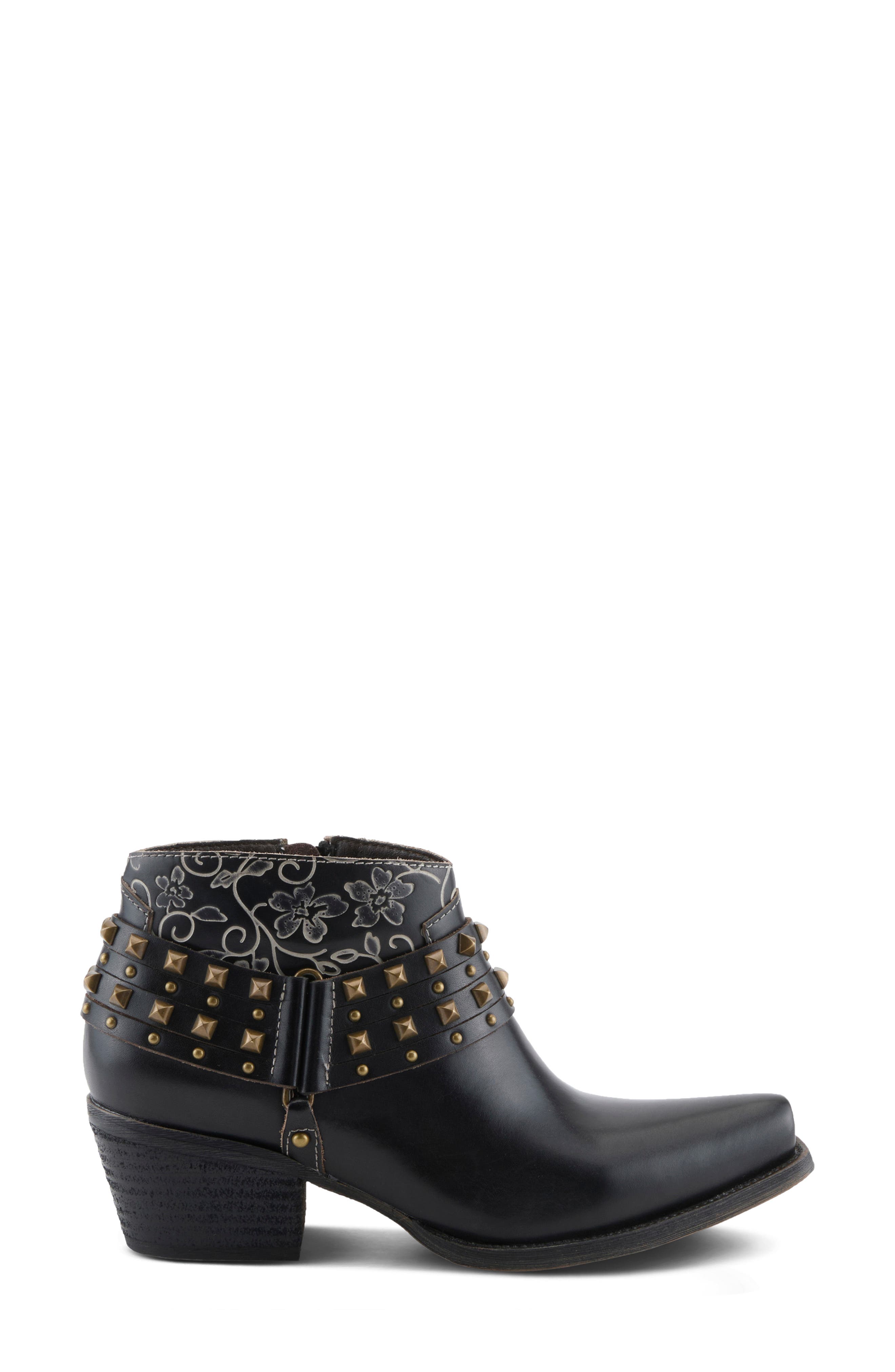 Meechelle Leather Bootie, Alternate, color, BLACK