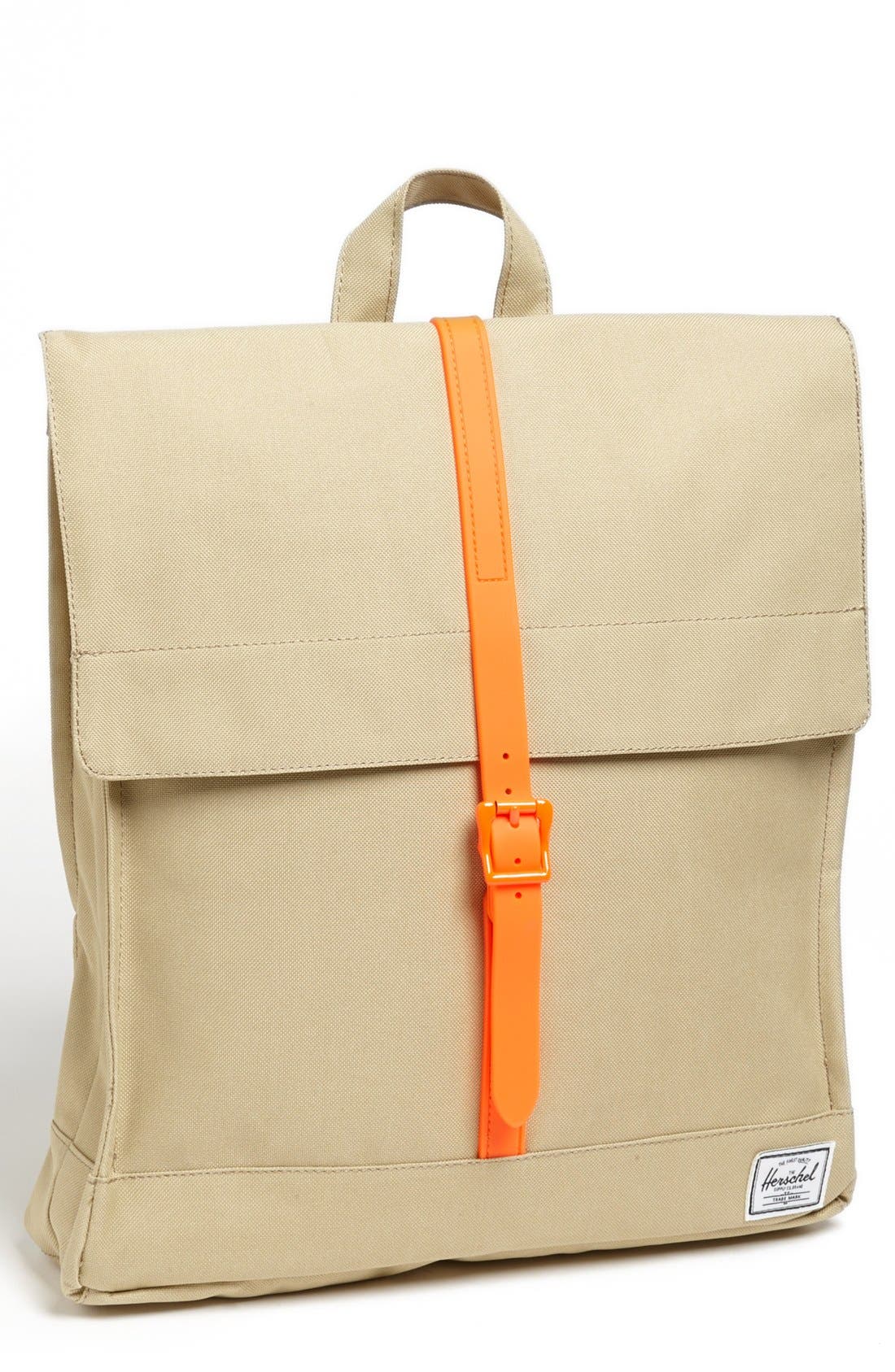 'City - Mid Volume' Backpack, Main, color, KHAKI/ ORANGE