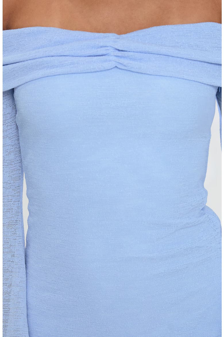 Stellaire Off the Shoulder Long Sleeve Sweater Dress, Alternate, color, BLUE