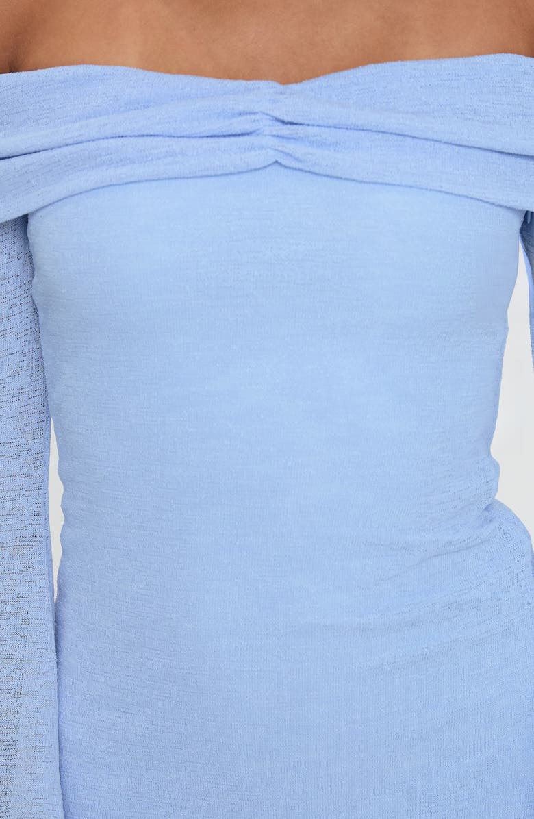 Princess Polly Stellaire Off the Shoulder Long Sleeve Sweater Dress, Alternate, color, Blue