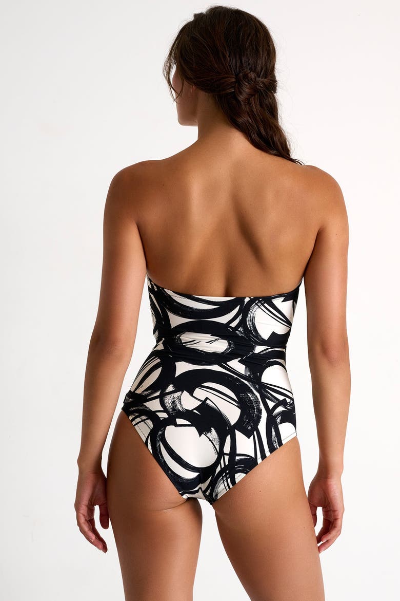 Classic Bandeau One-Piece Swimsuit, Alternate, color, Print