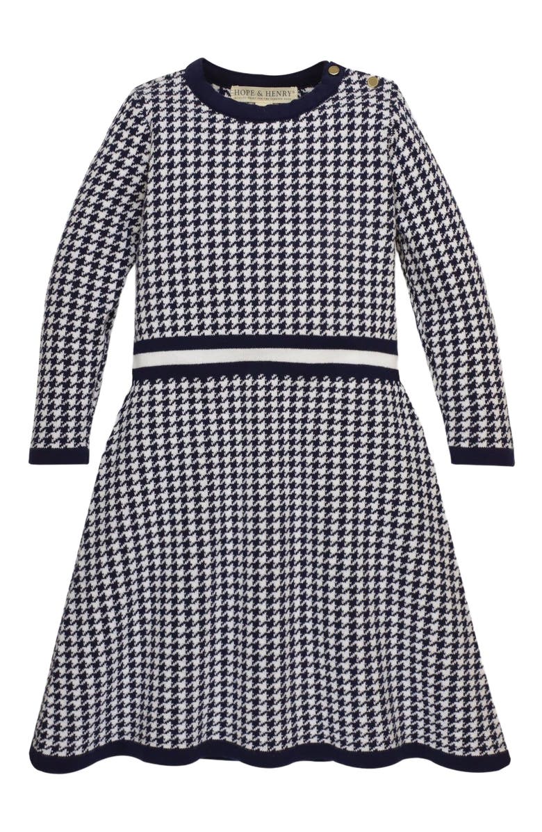 Hope & Henry Girls' Fit and Flare Sweater Dress, Toddler, Main, color, 