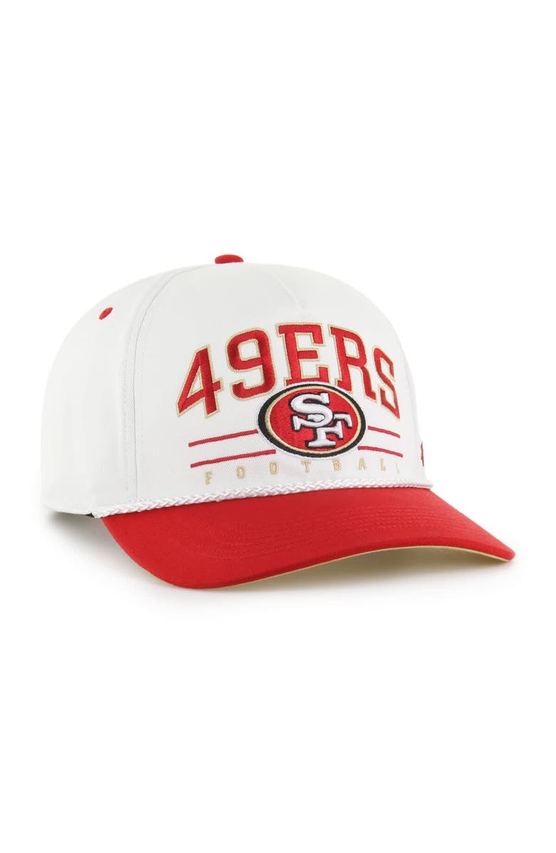 '47 Men's '47 White/Scarlet San Francisco 49ers Roscoe Two-Toned Hitch Adjustable Hat, Alternate, color,