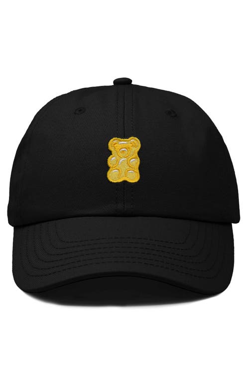 Dalix Yellow Gummy Embroidered Dad Cap In Black