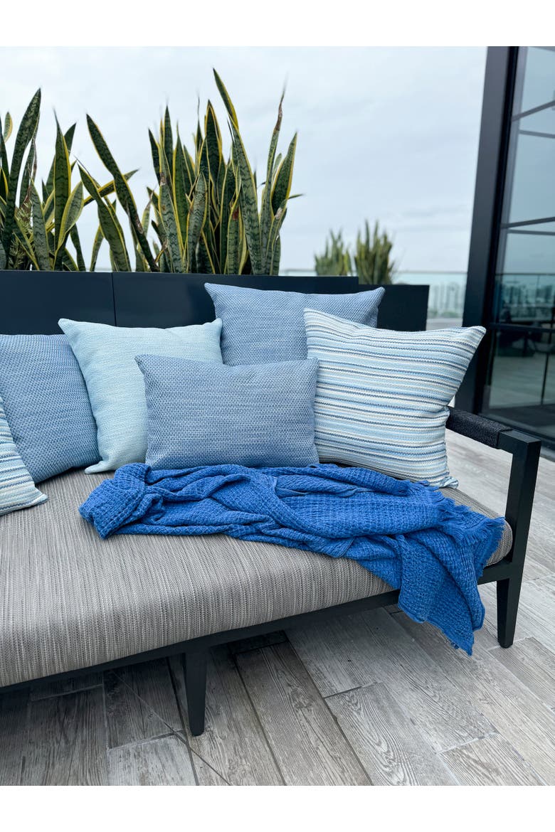 Deep Sea Blue 14x20 Indoor Outdoor Pillow, Alternate, color, Blue