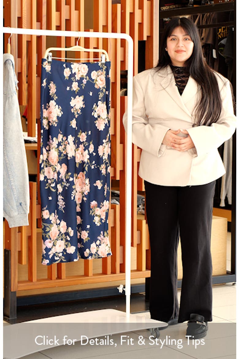 Kenna Floral Satin Midi Skirt video