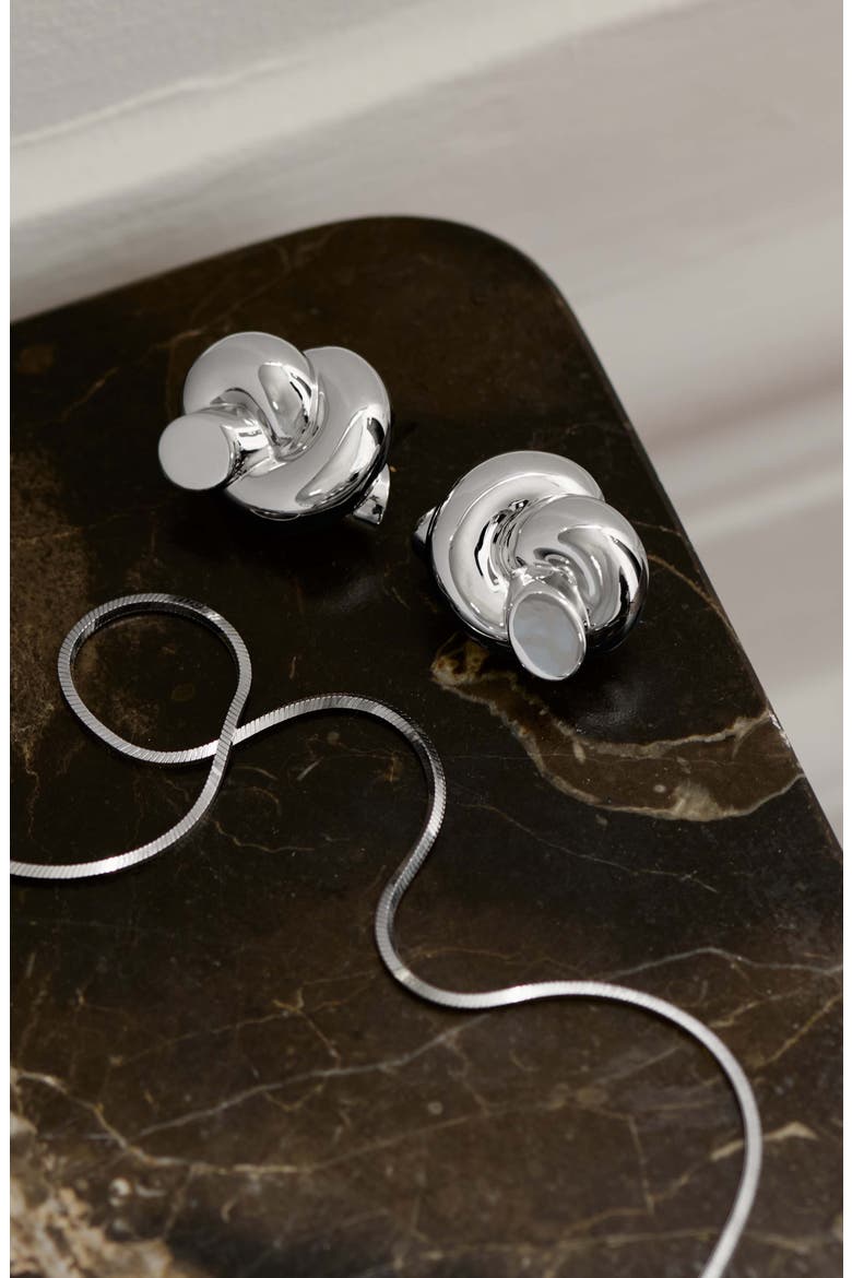 x Lucy Williams Oversize Knot Stud Earrings, Alternate, color, SILVER