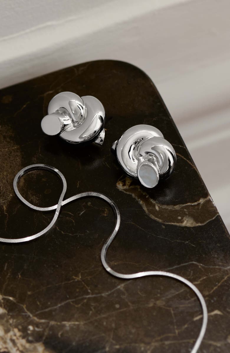 Missoma x Lucy Williams Oversize Knot Stud Earrings, Alternate, color, Silver