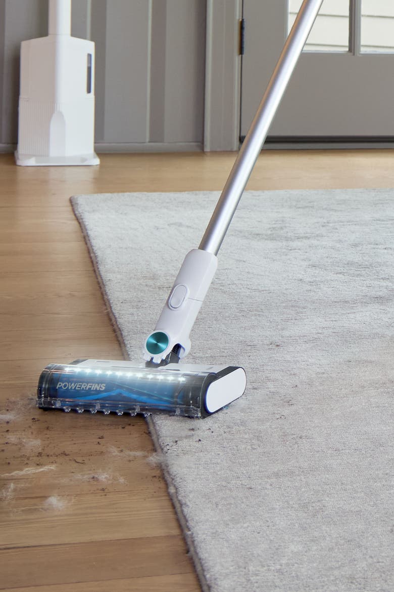 Clean and Empty Cordless Stick Vacuum Auto-Empty System, Alternate, color, Rotator White + Peacock Blue