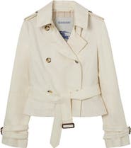 Burberry Cropped Tropical Gabardine Trench Jacket