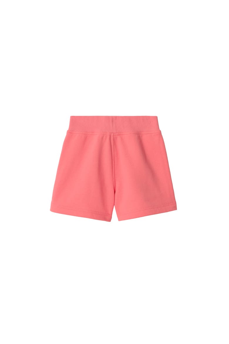 Girls' Check Trim Cotton Shorts, Alternate, color, Pale hibiscus pink
