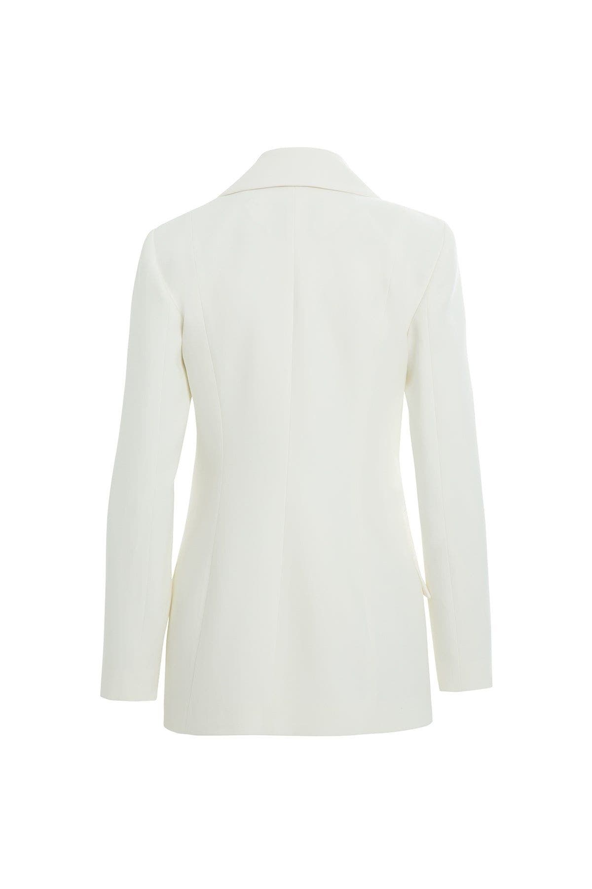 Shoulder Padded Straight-Cut Tailored Jacket - image 2