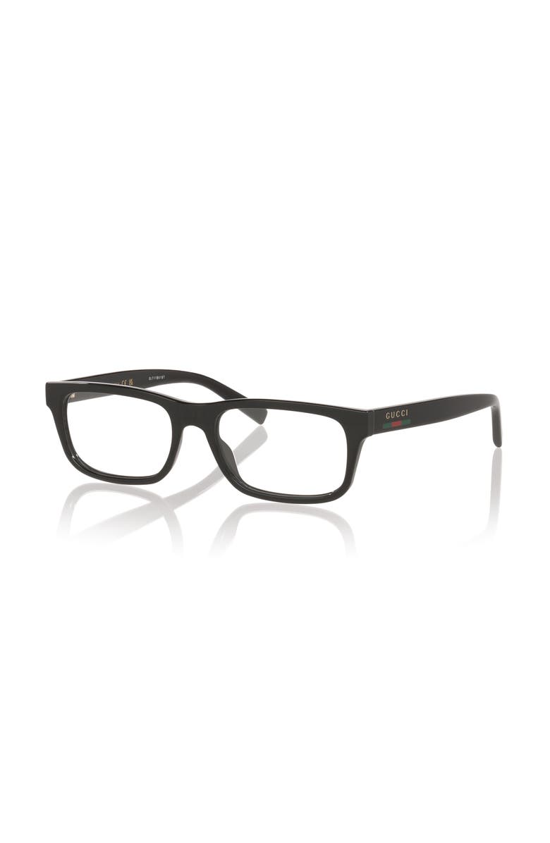 Gucci 56mm Rectangle optical glasses, Main, color, Black