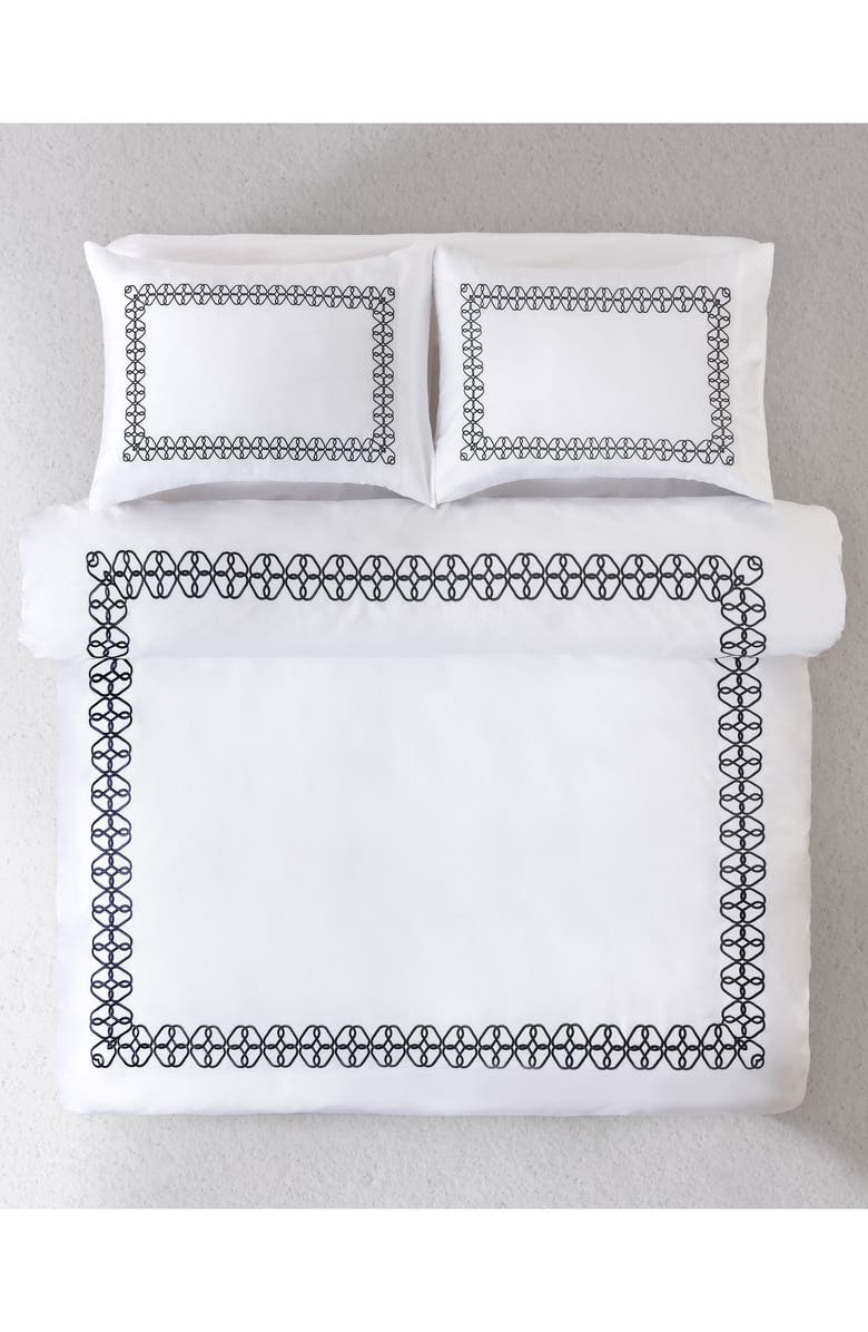 Brooks Brothers Engaged Embroidered Turkish Cotton Sateen Duvet Cover & Sham Set, Alternate, color, 