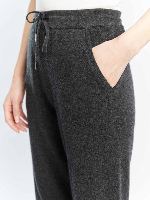 Gobi Mongolian Cashmere Cuffed Cashmere Jogger In Charcoal