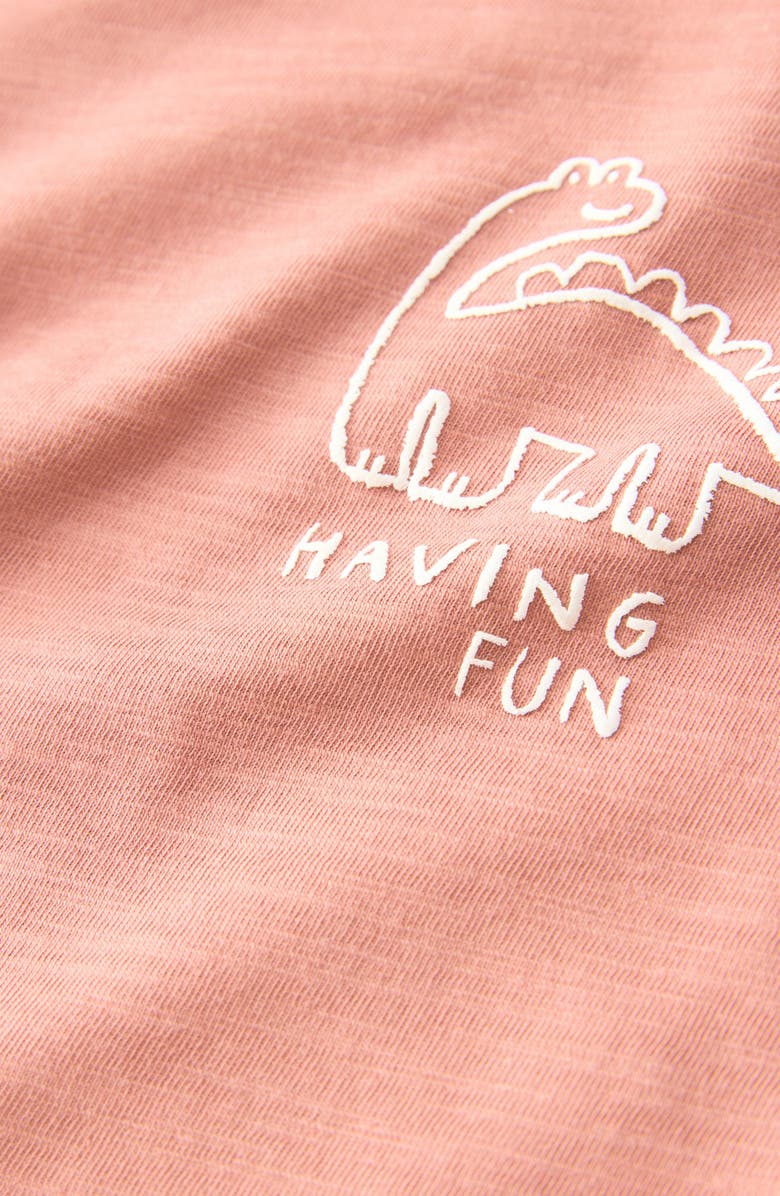 NEXT Kids' Dinosaur Line Art Long Sleeve Graphic T-Shirt, Alternate, color, Brown