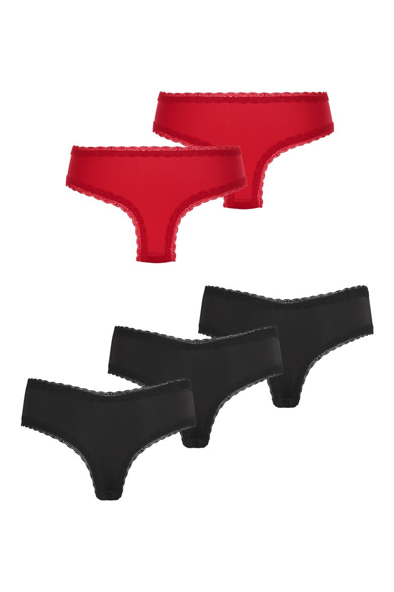 London Assorted 5-Pack Brazilian Briefs, Alternate, color, CHILI PEPPER
