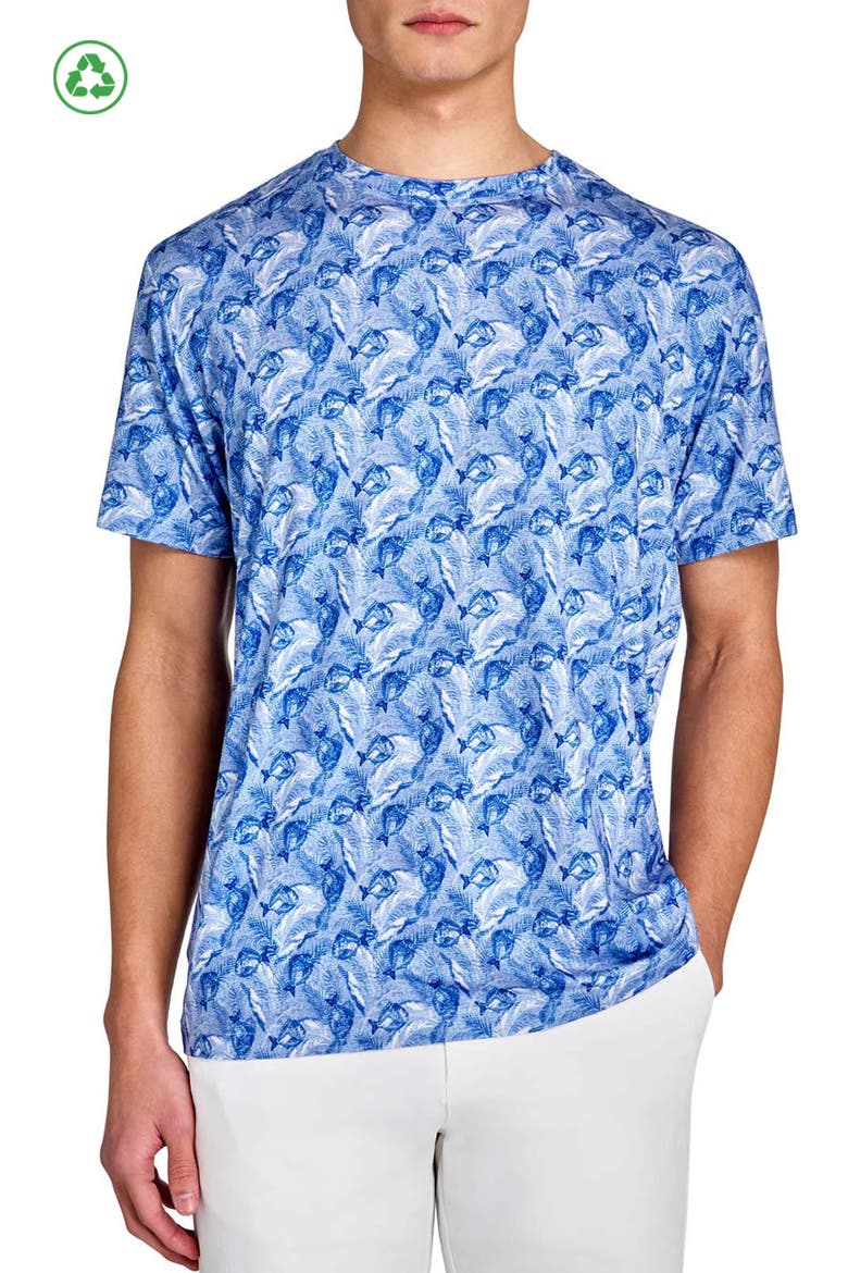 Regular Fit Fish Headphones Recycled Performance Golf T-Shirt, Main, color, NAVY